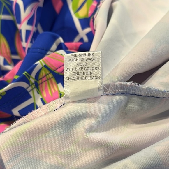 Lulu B Pink Blue Floral Print Short Sleeve V Neck Top Women XL Casual Athletic - Picture 7 of 8